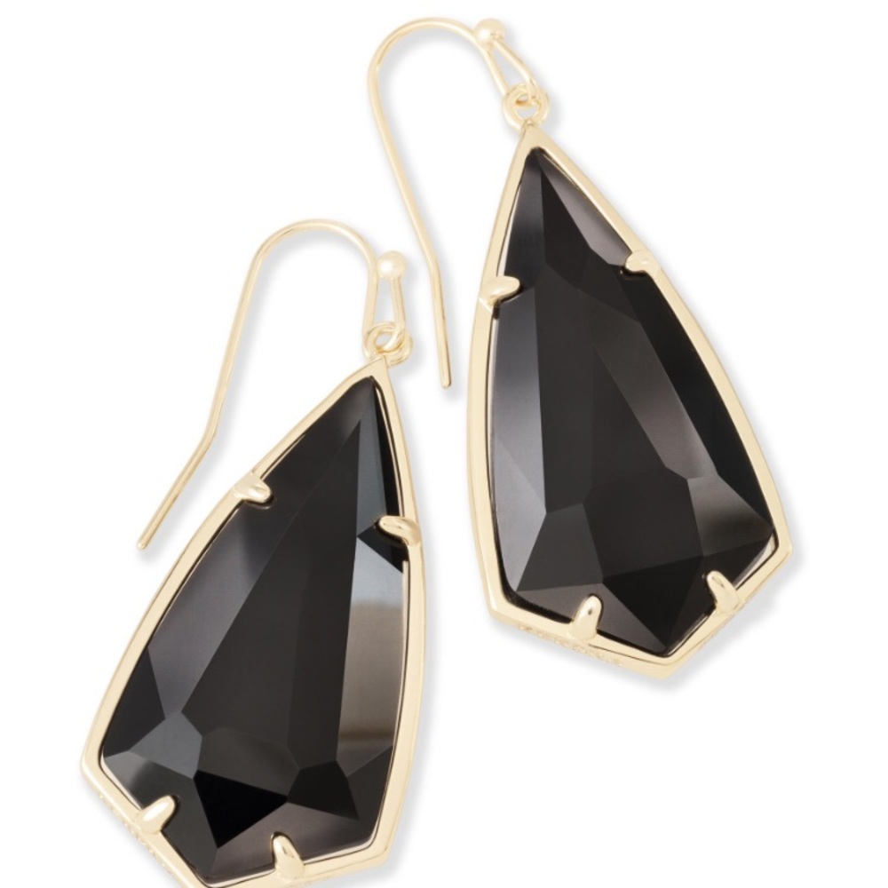 Kendra Scott Carla Gold Drop Earrings in Black